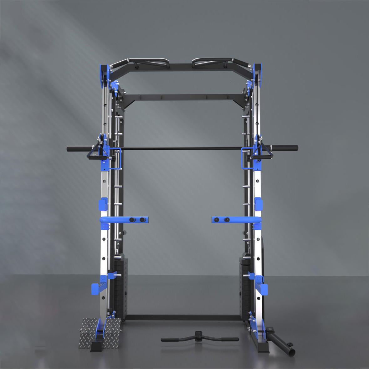 Home Gym Machine - อุปกรณ์ฟิตเนสสำหรับออกกำลังกายที่บ้าน สถานีอเนกประสงค์พร้อมแร็คสควอทและเครื่องสมิธสำหรับการออกกำลังกายส่วนตัว 1