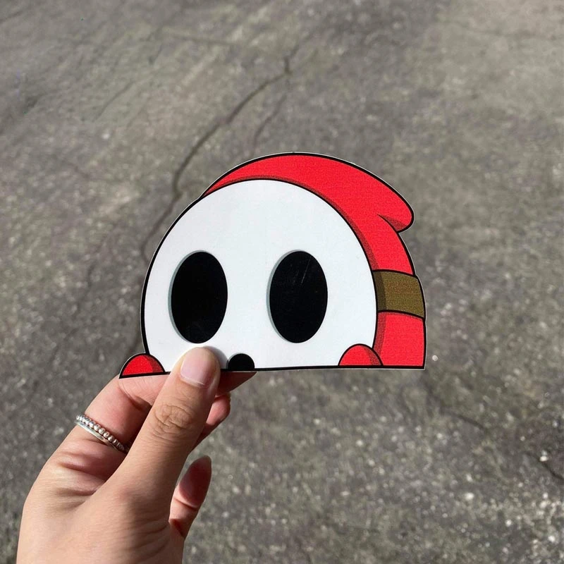 Weight Plate Bumper - สติกเกอร์รถการ์ตูนผู้ชายขี้อาย Peeker Chibi รูปลอกหัวใหญ่ jdm หน้าต่างรถกันชนตกแต่งกราฟฟิตี้