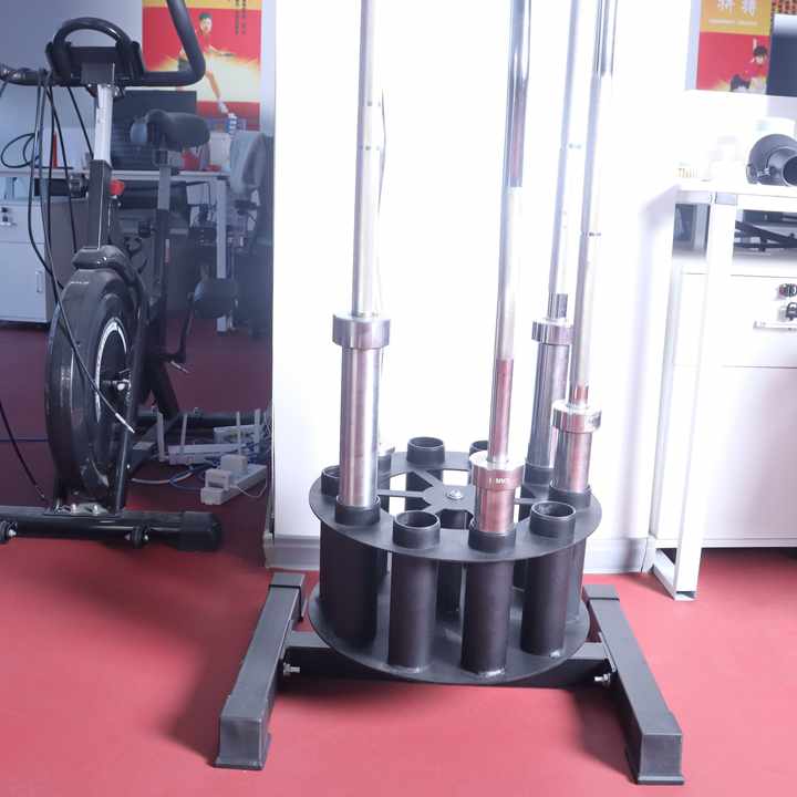Barbell Curl Bar - ที่เก็บบาร์เบลและอุปกรณ์จัดระเบียบสำหรับบ้าน ยิมเชิงพาณิชย์ และยิมในโรงรถ สามารถเก็บบาร์ได้ 10 ชิ้น
