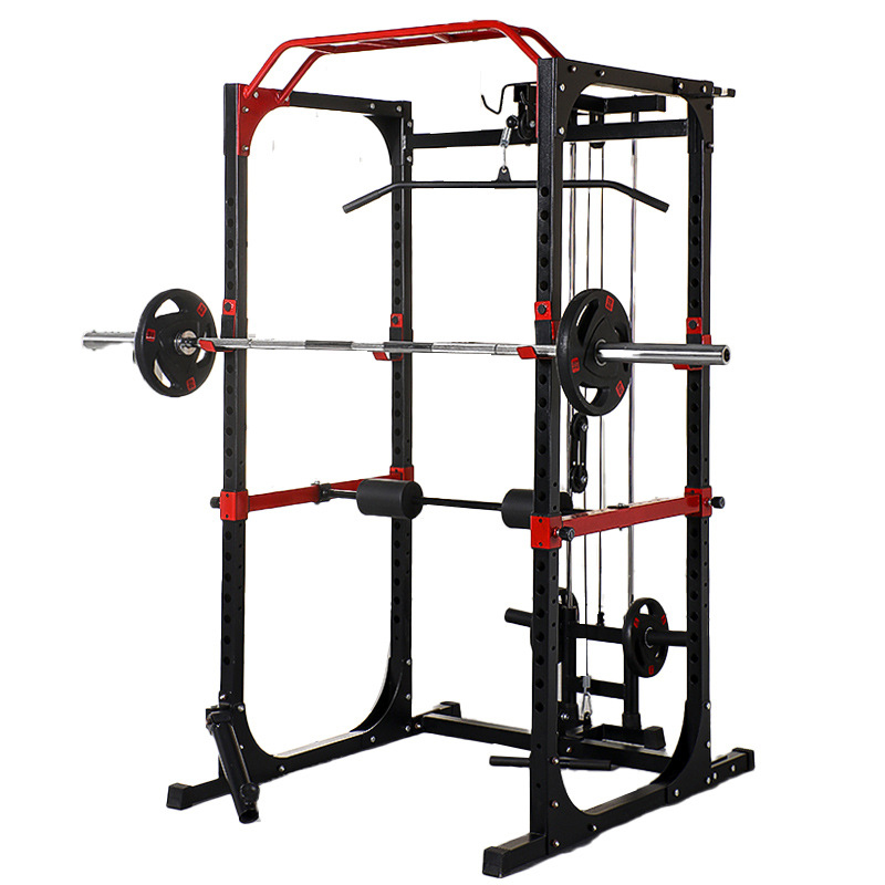 Home Gym Pull Up - แร็คพาวเวอร์เคจสำหรับออกกำลังกายแบบมัลติฟังก์ชั่น พร้อมบาร์ดึงข้อแบบหลายจุด ปรับระดับความสูงได้ พร้อมราวจับนิรภัย สำหรับการฝึกความแข็งแรงในยิมที่บ้าน 1