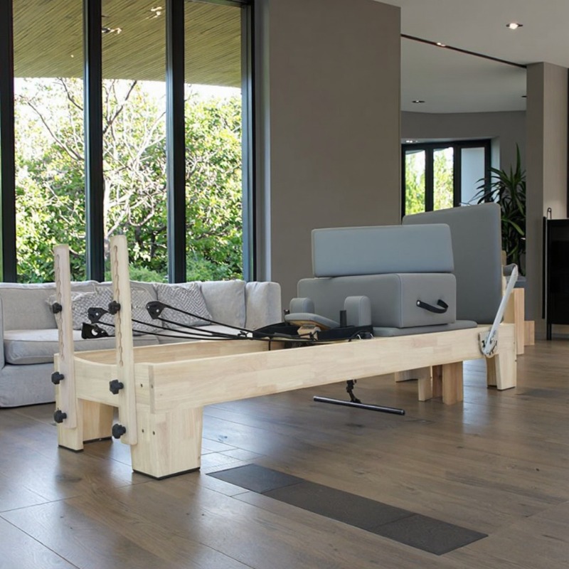 Home Gym Custom - โรงงาน YTYIN ผลิตเครื่องพิลาทิสรีฟอร์เมอร์ไม้โอ๊คคุณภาพสูง เป็นมิตรกับสิ่งแวดล้อม สำหรับการฝึกพิลาทิสที่บ้าน