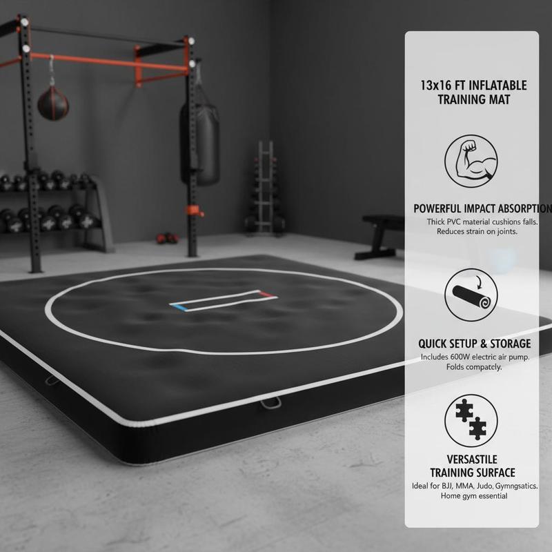 แผ่นรองฝึกซ้อมแบบพองลม 13x13 ฟ - Home Gym Practice บทวิจารณ์และราคา
