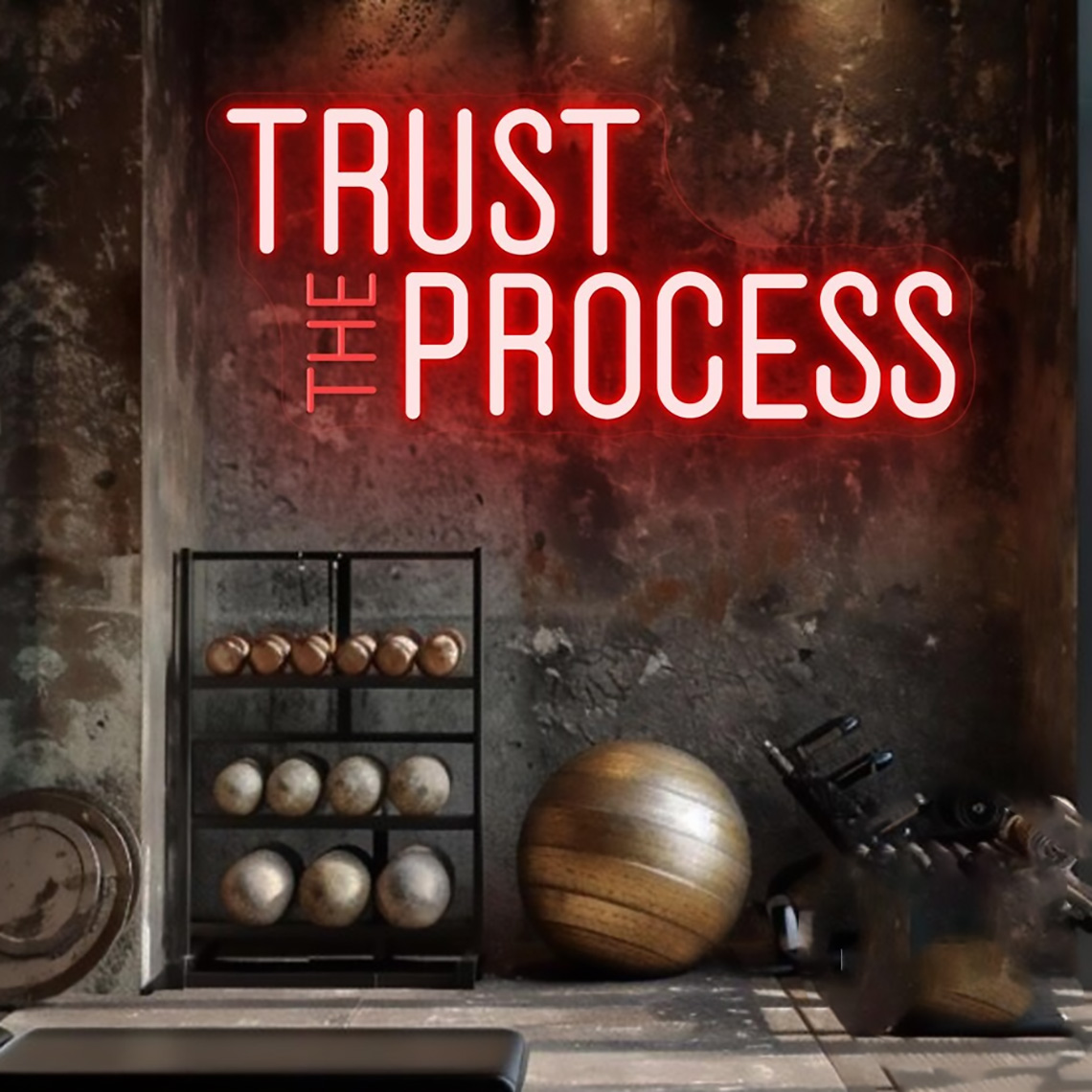 ป้ายไฟนีออน Trust The Process, - Home Gym Custom บทวิจารณ์และราคา