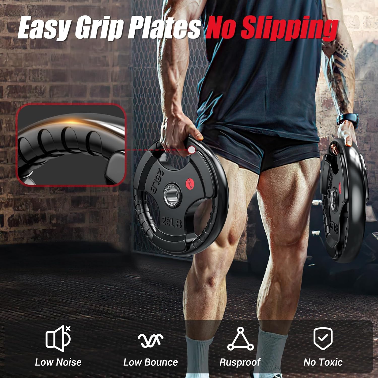แผ่นน้ำหนักโอลิมปิกเคลือบยางขน - Home Gym Custom บทวิจารณ์และราคา
